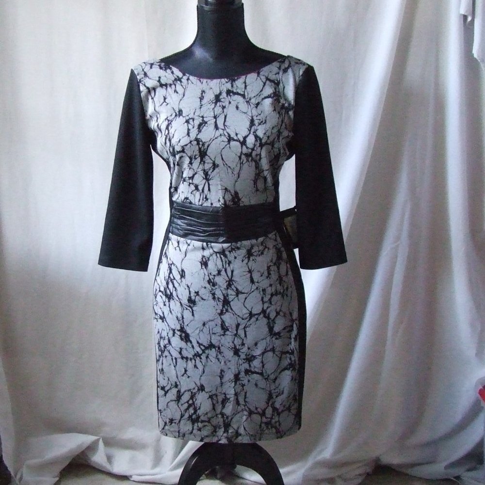 Sooz by Isabel C dress bodycon grey black stretchy European 40 size medium new